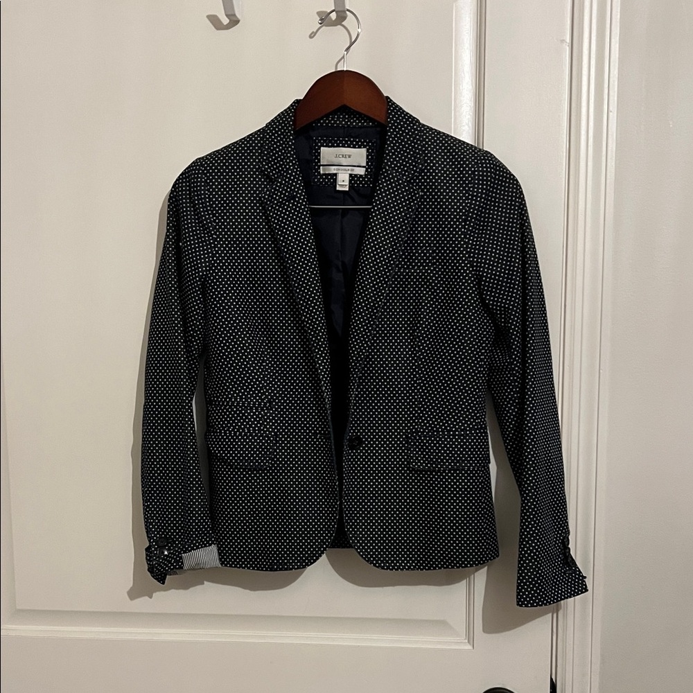 J. Crew Women's Black and White Polka Dot Blazer